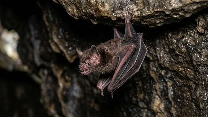 Ilustración naturalista de murciélagos vampiro alimentándose de sangre de mamíferos, sangre de aves en cuevas neotropicales