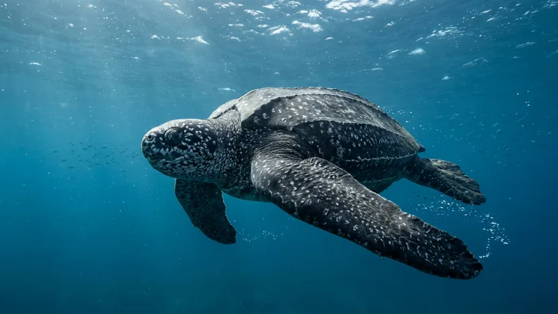 Ilustración naturalista de tortugas laúd alimentándose de medusas, tunicados en océanos mundiales